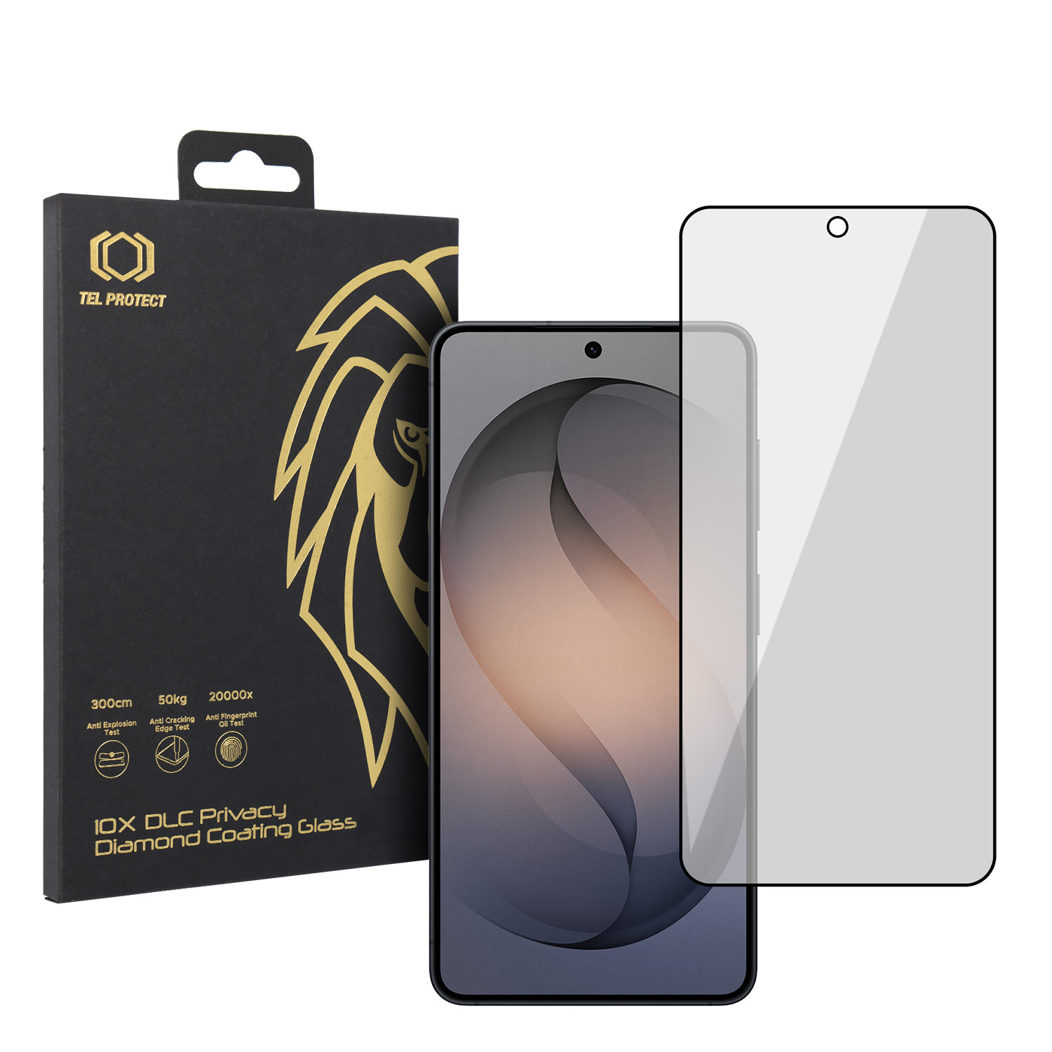 Tempered klaas Tel Protect 10X Privaatsus DLC Diamond Coating for Samsung Galaxy S26 Plus (with fingerprint unlock)