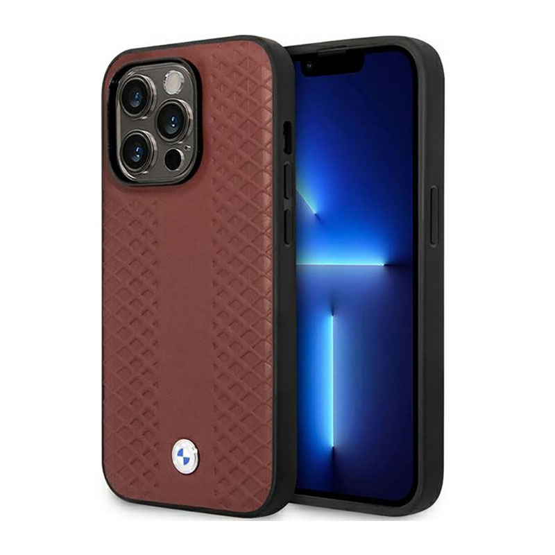 Ümbris BMW BMHCP14L22RFGR iPhone 14 Pro 6.1" Burgundy/burgundy Leather Diamond Pattern