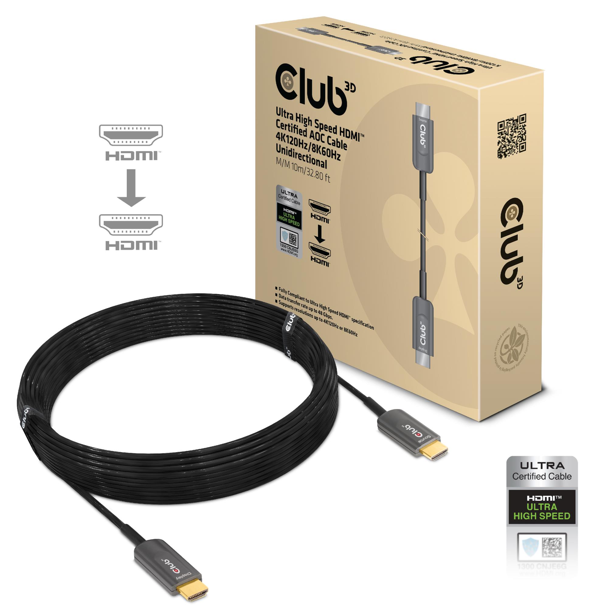 Club3D CAC-1376 HDMI kaabel 10m kiiruslik