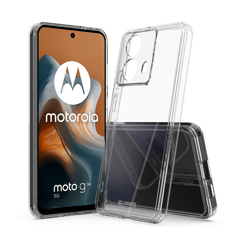Crong Crystal Shield Cover ümbris seadmele Motorola Moto G34, läbipaistev
