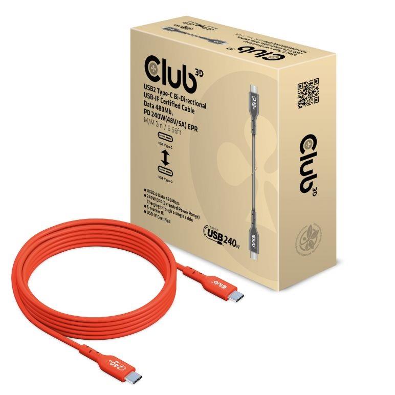 Club3D USB-C USB-C kaabel 2m M/M CAC-1573