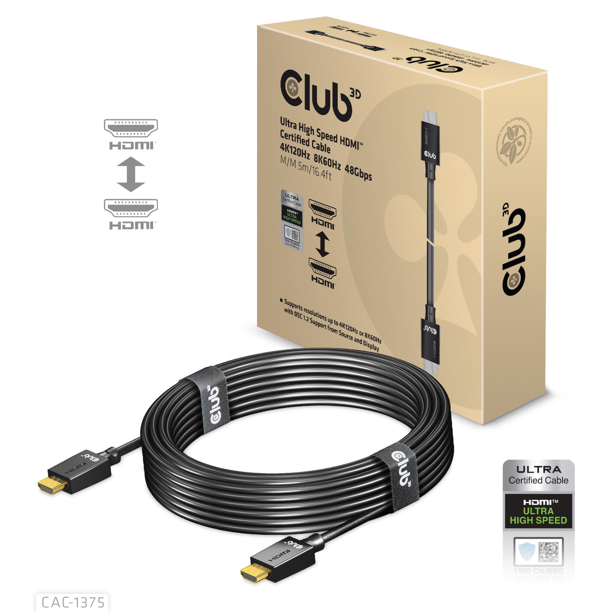 HDMI kaabel 5m CAC-1375 Club3D