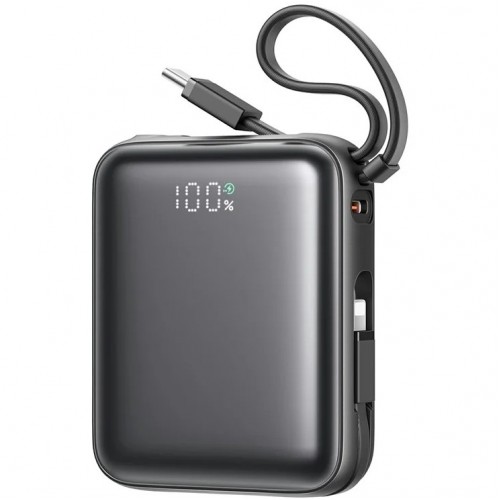 Power Bank Joyroom "JR-PBF27" must 10000mAh 22.5W (PD / QC3.0) + integreeritud Type-C / Lightning kaabel