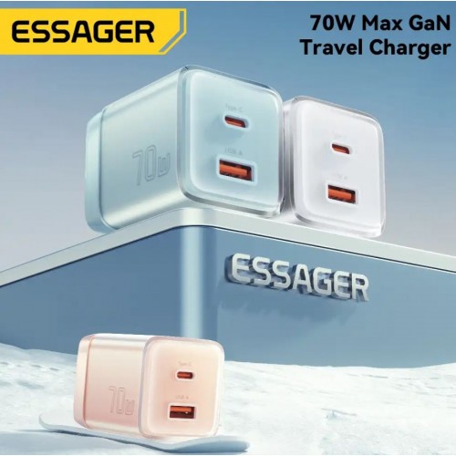 Laadija Essager "Color" sinine 70W (PD / QC3.0)