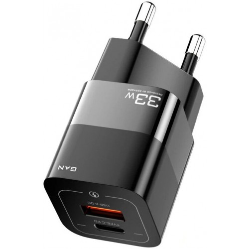 Laadija Essager "GaN Square" Must 33W (PD / QC3.0)