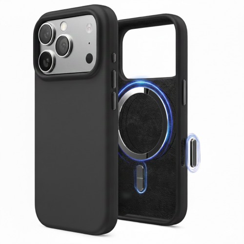 Ümbris "TM MagSafe Silicone" iPhone 17 / Kesköö must /