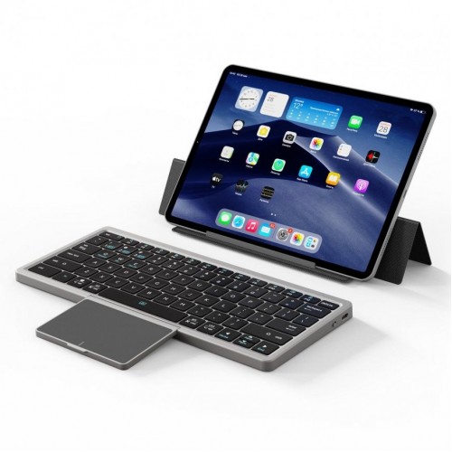 Dux Ducis Ok Series juhtmevaba Bluetooth klaviatuur puuteplaadiga must