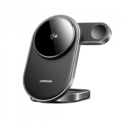 Juhtmevaba laadija Joyroom "JR-W17 3in1" must 15W Qi2 (iPhone / Apple Watch / Airpods jaoks)