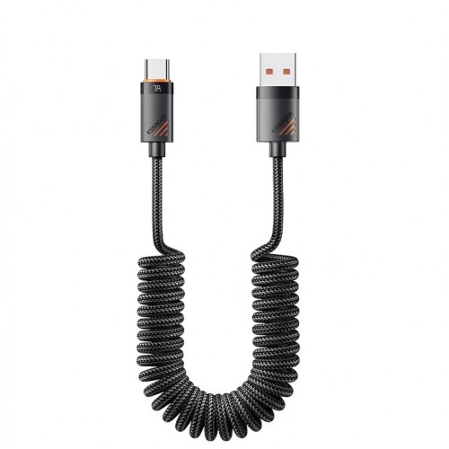 USB Kaabel Essager Chuan3 must Type-C 180cm (kuni 7A)