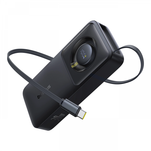 Akupank Baseus "Free2Pull" must 10000mAh 30W (PD) + sisseehitatud "Type-C" kaabel