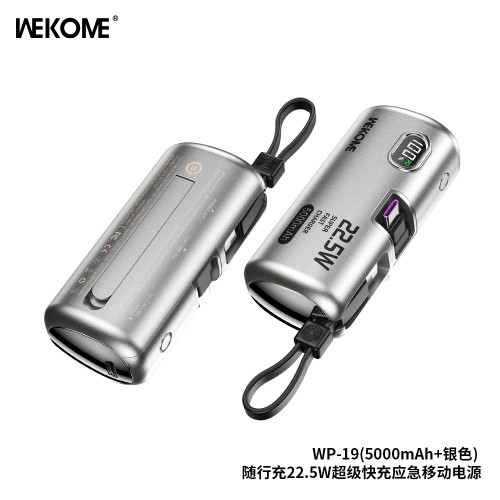 Akupank WK Design "WP-19" hõbedane 5000mAh (22.5W)