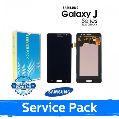 LCD ekraan ühilduv Samsung J320F 2016 J3 must (Service Pack)