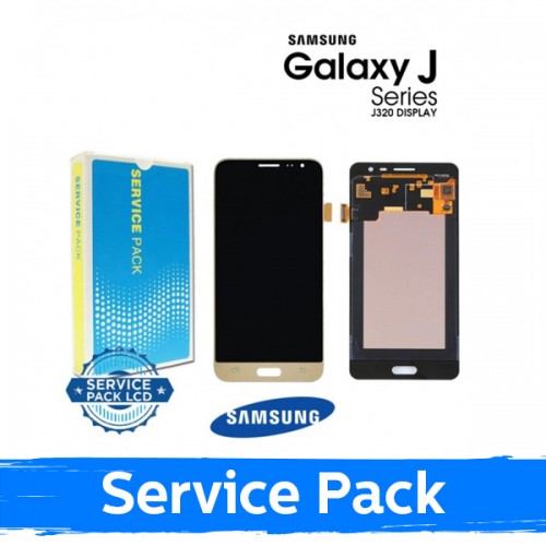 LCD ekraan ühilduv Samsung J320F 2016 J3 kuldne (Service Pack)