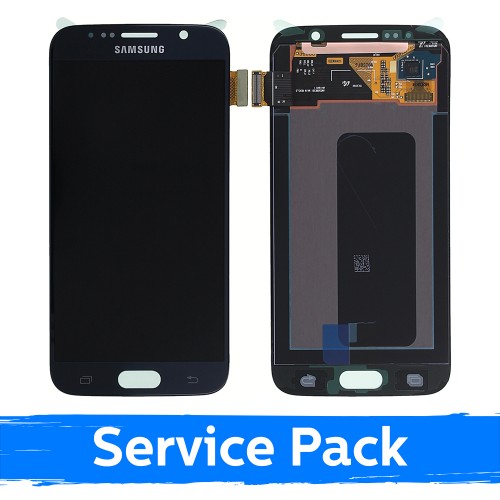 LCD Ekraan Ühildub Samsung G920 S6 Must (Service Pack)
