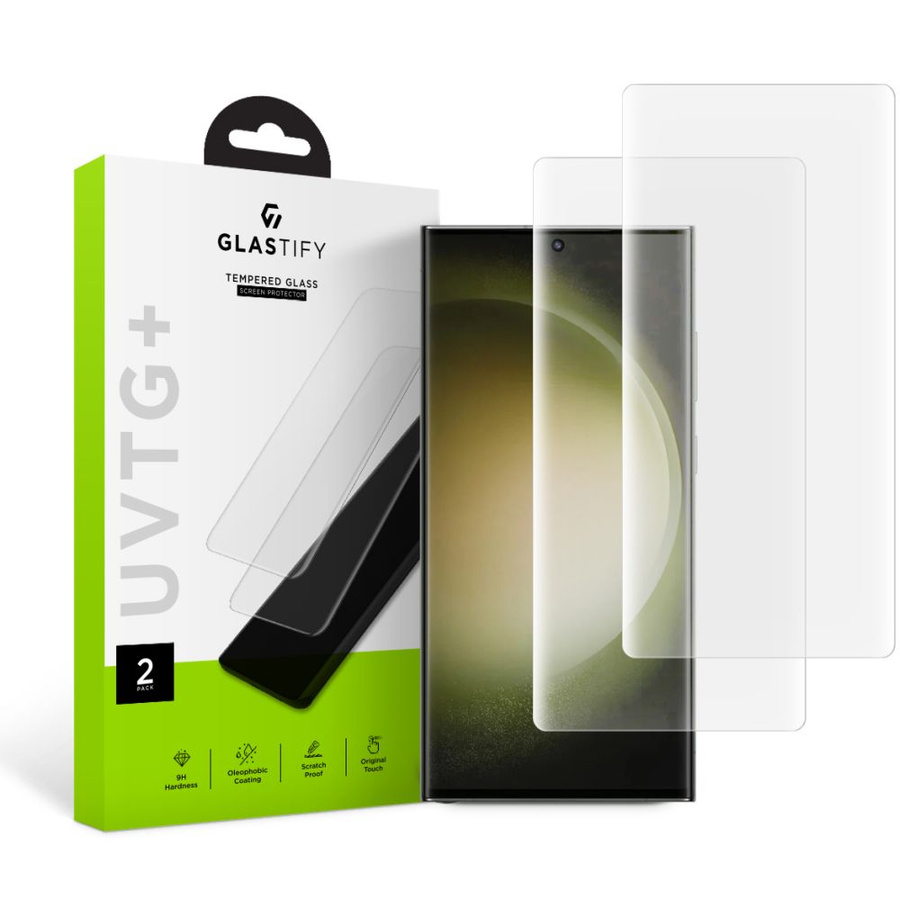 Karastatud klaas GLASTIFY UVTG+ 2-PACK GALAXY S23 ULTRA LÄBIPAISTEV