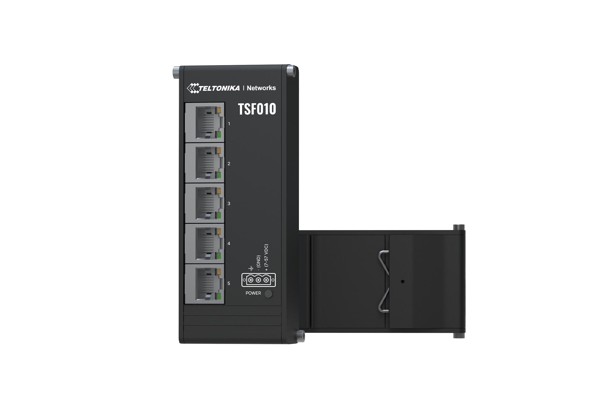 Teltonika TSF010 kommutaator, 5xFast Ethernet, DIN liist