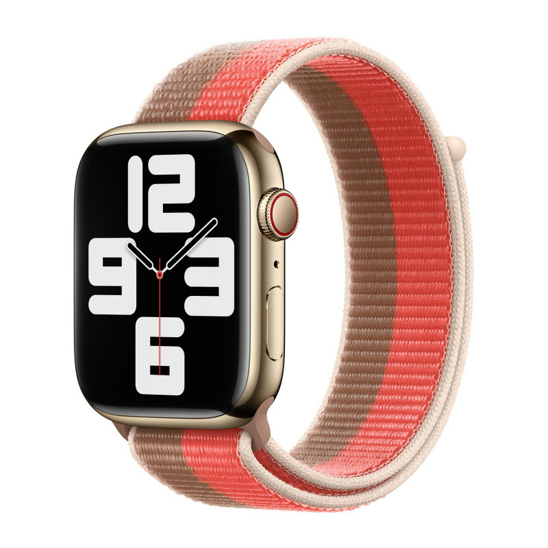 APPLE RIHM APPLE WATCH ML303AM/A SPORDI RIHM 45MM ROOSA POMELO/TAN ORIGINAALPITSER