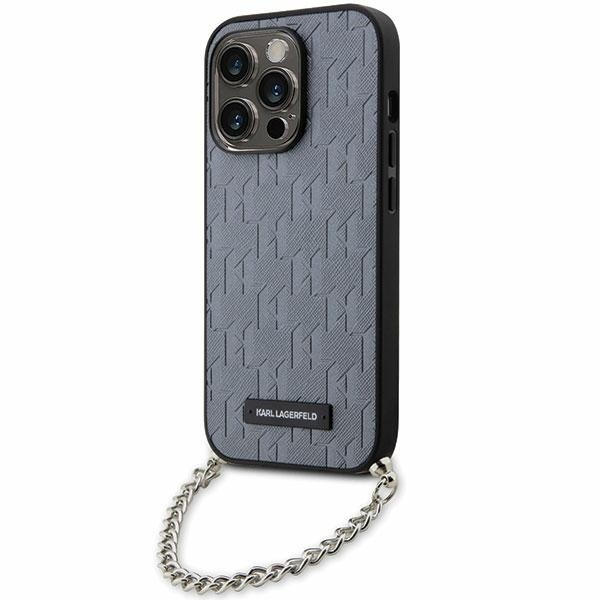Karl Lagerfeld KLHCP14LSACKLHPG iPhone 14 Pro 6.1" hõbedane/hõbedane hardcase Saffiano Monogram Chain