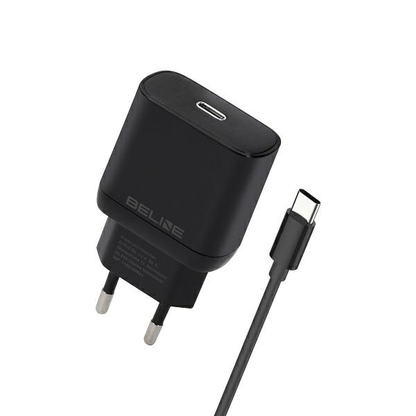 Beline Võrgulaadija 1x USB-C 30W + USB-C kaabel must PD 3.0 BLNCB30C GaN