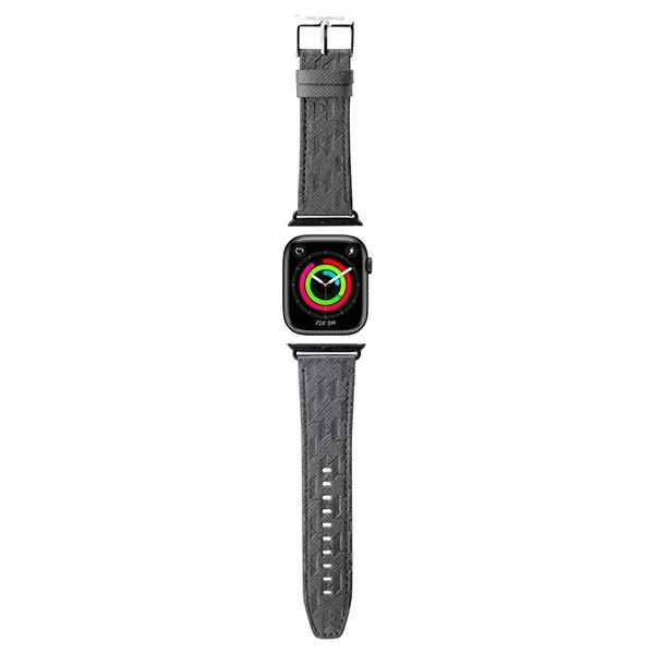 Karl Lagerfeld Saffiano Monogram rihm jaoks Apple Watch 38/40/41mm - hõbedane