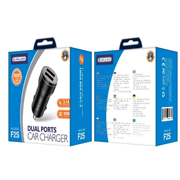 JELLICO autolaadija F2S 3.1A 18W 2xUSB Must