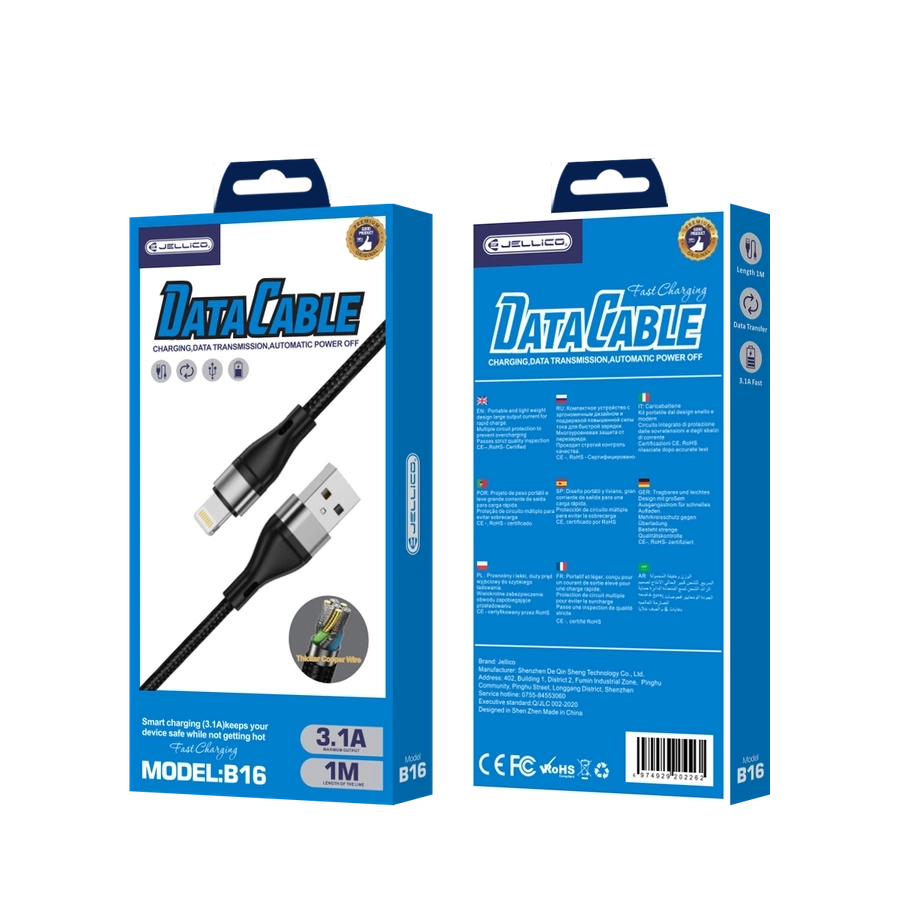 JELLICO kaabel B16 Lightning 3.1A 1M Must