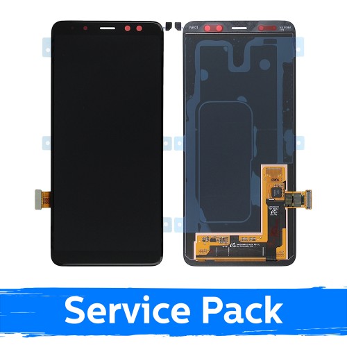 LCD ekraan ühilduv Samsung A530 2018 A8 must (Service Pack)