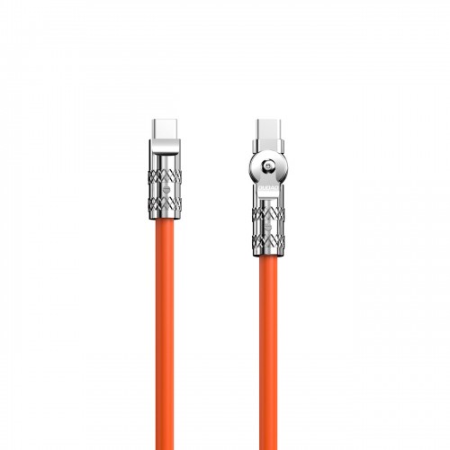 USB Kaabel Dudao "L24CC" (180' corner) Oranž "Type-C / Type-C" 100cm (up to120W)