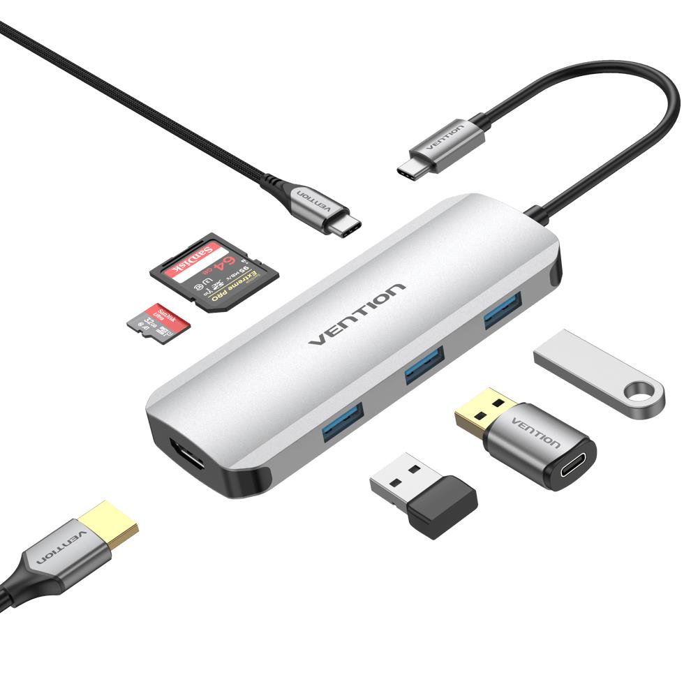 Vention 7-in-1 USB-C dokk, 0.15m