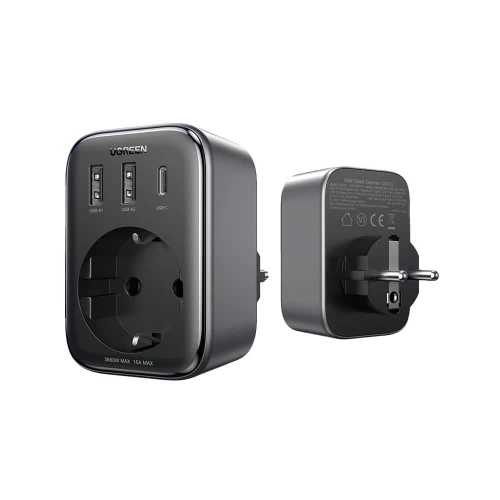 Laadija Ugreen CD314 must 30W (1xPD / 2xQC3.0 / 1xAC)