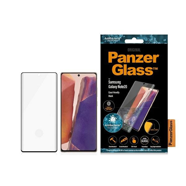 PANZERGLASS KARASTATUD KLAAS KUMER SUPER + SAMSUNG NOTE 20 ÜMBRIS FRIENDLY ANTIBAKTERIAALNE MUST KAHJUSTATUD PAKEND