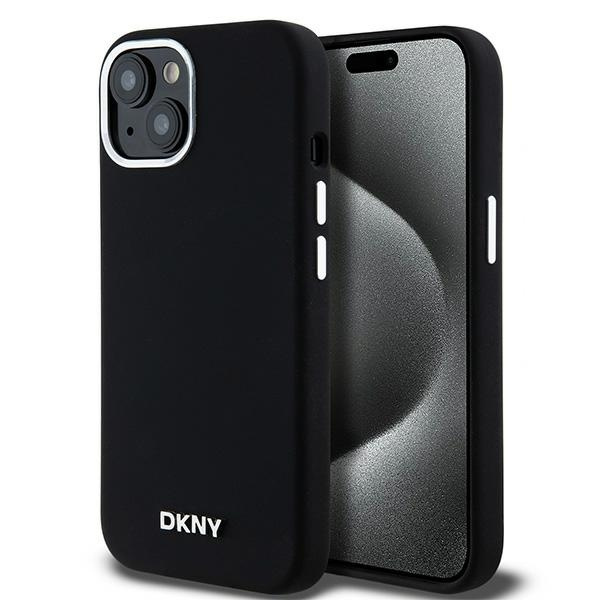 DKNY DKHMP15SSMCHLK iPhone 15 / 14 / 136.1" must ümbris Liquid Silicone Small Metal Logo MagSafe