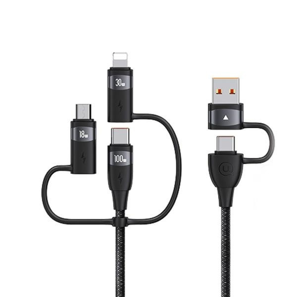 USAMS Kaabel U85 2xUSB-C/USB/Micro-USB/ Lightning 6w1 1,2m 100W PD Fast Charge must SJ645USB01 (US-SJ645)