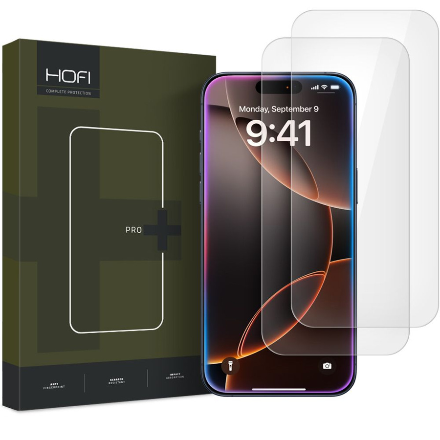 KARASTATUD KLAAS HOFI GLASS PRO+ 2-PACK IPHONE 16 PRO MAX LÄBIPAISTEV