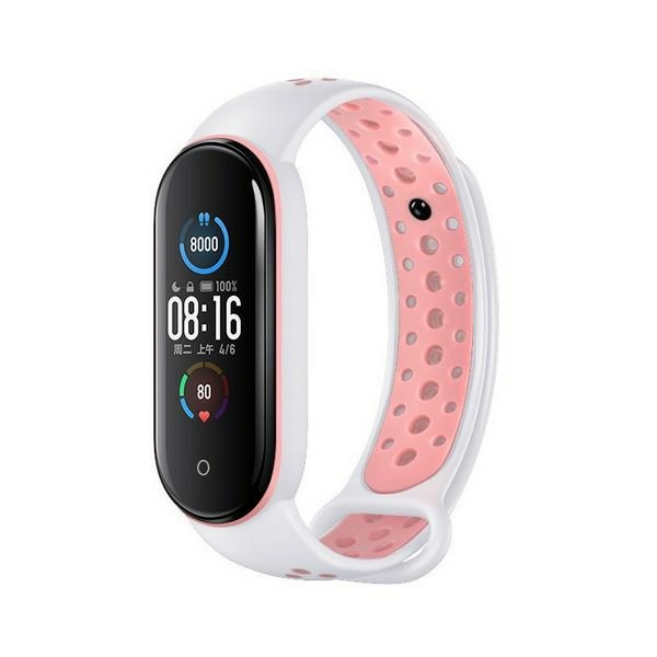 Beline rihm Design Mi Band 7/6/5 valge-roosa /valge-roosa