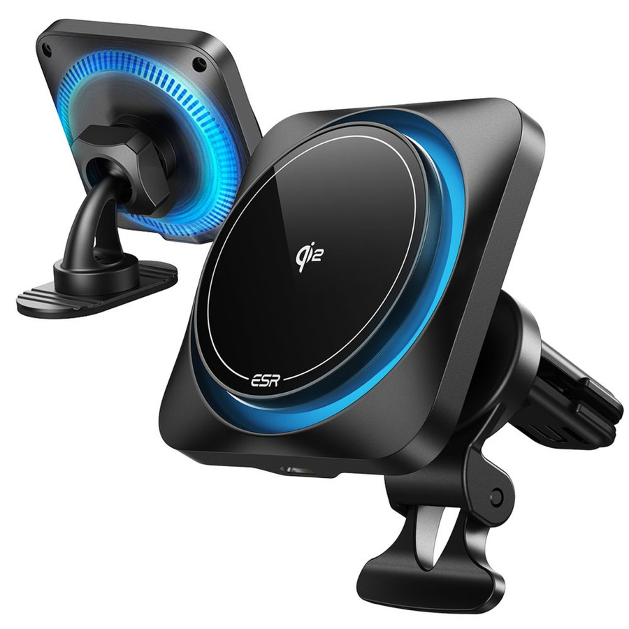 ESR HALOLOCK CRYOBOOST MAGNETILINE MAGSAFE ARMATUURLAUA JA VENTILATSIOONI AUTOHOIDJA JUHTMEVABA LAADIJA QI2 15W FROSTED ONYX