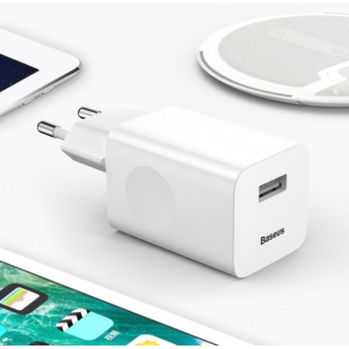 Laadija Baseus "Quick Laadija" Valge (Output: 3A / Quick Charging)