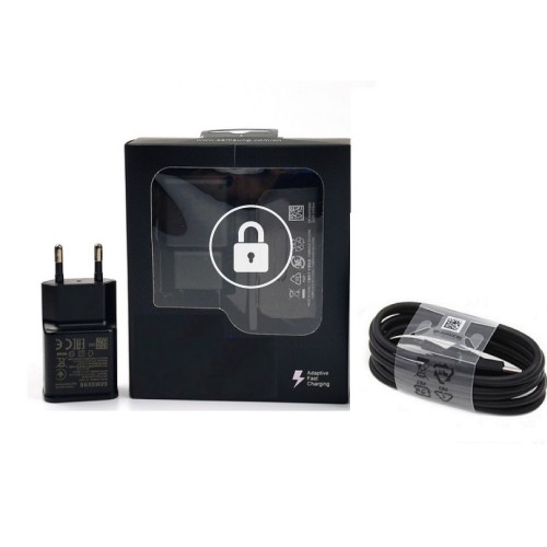 Laadija Samsung EP-TA200B Must original (2A / Fast Charge) + "MicroUSB" kaabel / (original package)