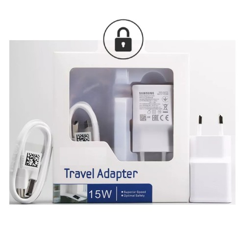 Laadija Samsung EP-TA200W Valge original (2A / Fast Charge) + "Type-C" kaabel / (original package)