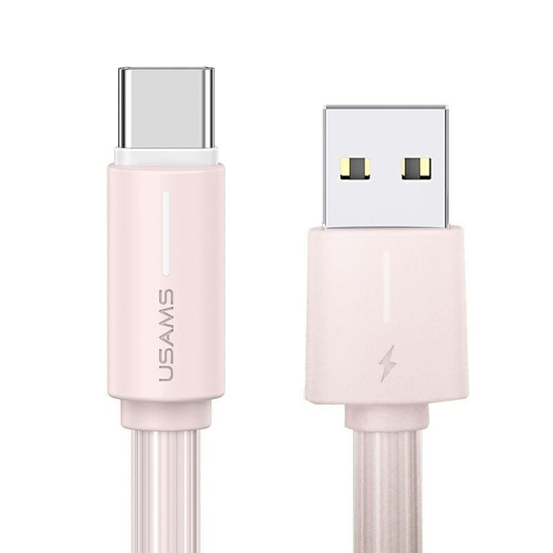 USAMS Kaabel USB-C 3A YU Series 1m USB-C/USB-A roosa SJ732USB04 (US-SJ732)
