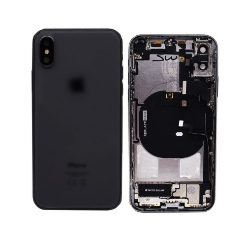 Tagakaas Ühildub iPhone X full housing / Must / OEM
