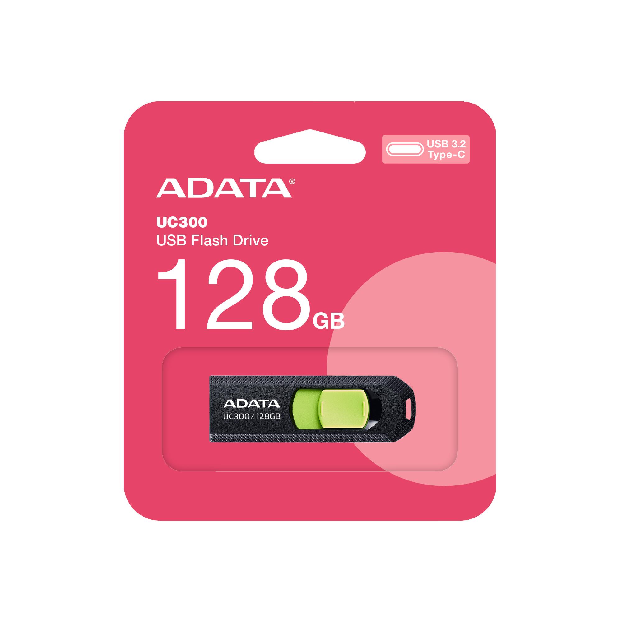 Adata UC300 USB-C 128GB mälupulk, must/roheline