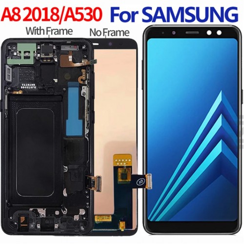 LCD Ekraan Ühildub Samsung A530 A8 2018 Must (OLED-II / INCELL)