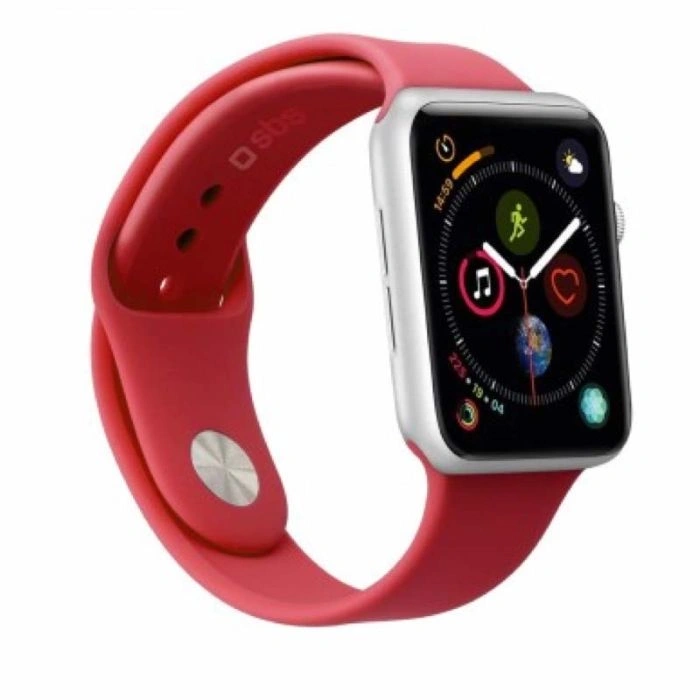 SBS Silikoon Rihm Apple Watch medium/large 38 / 40mm punane