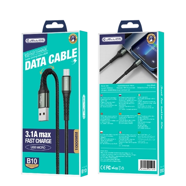 JELLICO Kaabel B10 Micro USB 3.1A 1M must