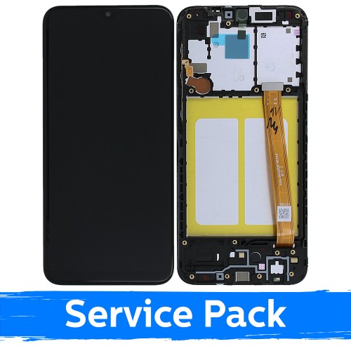 LCD Ekraan Ühildub Samsung A202 A20e Must Koos Frame (Service Pack)