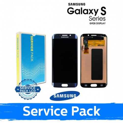 LCD Ekraan Ühildub Samsung G928 S6 Edge+ Must (Service Pack)