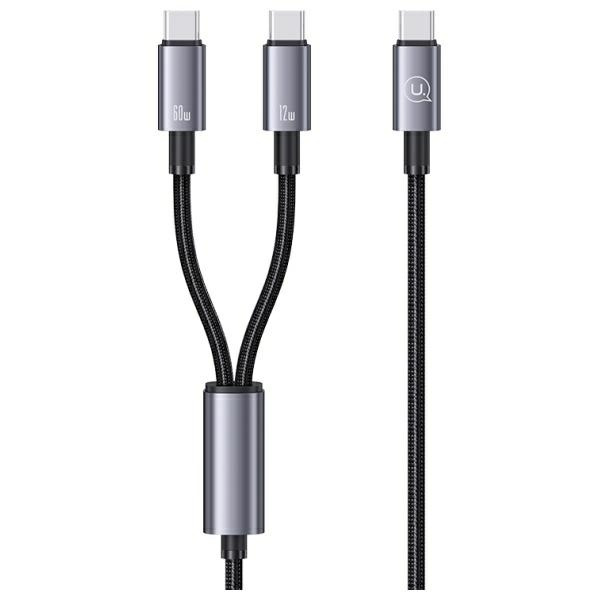 USAMS kaabel 2in1 2xUSB-C 72W 1,2m Aluminum Alloy Data Cable Sufeng Series SJ740USB101 (US-SJ740)