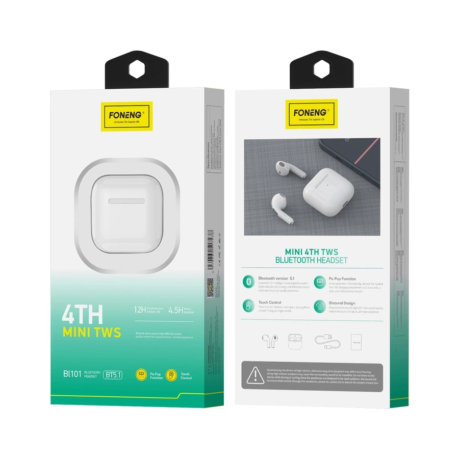 FONENG juhtmevabad kõrvaklapid BL101 Mini valge