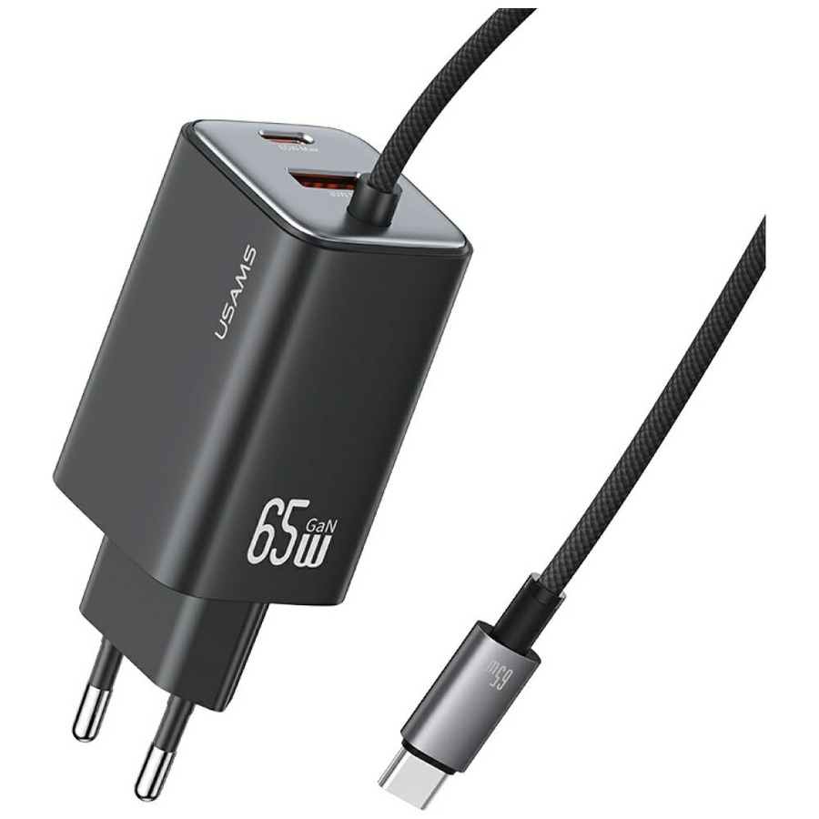 Võrgulaadija USAMS JC Series CC266 65W GaN Fast Charger 2xUSB-C 1xUSB-A must